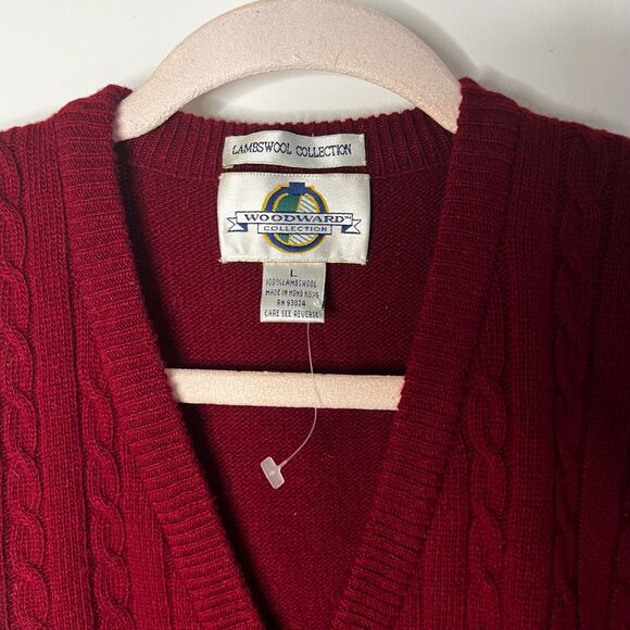 Vintage 90s LambsWool Cable Knit Sweater-Vest Preppy Academia Grandpacore Unisex - Picture 6 of 9